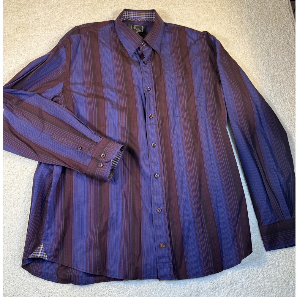 Jon Randall Collection Mens XL Striped Long‎ Sleeve Button Down Shirt Flip Cuff